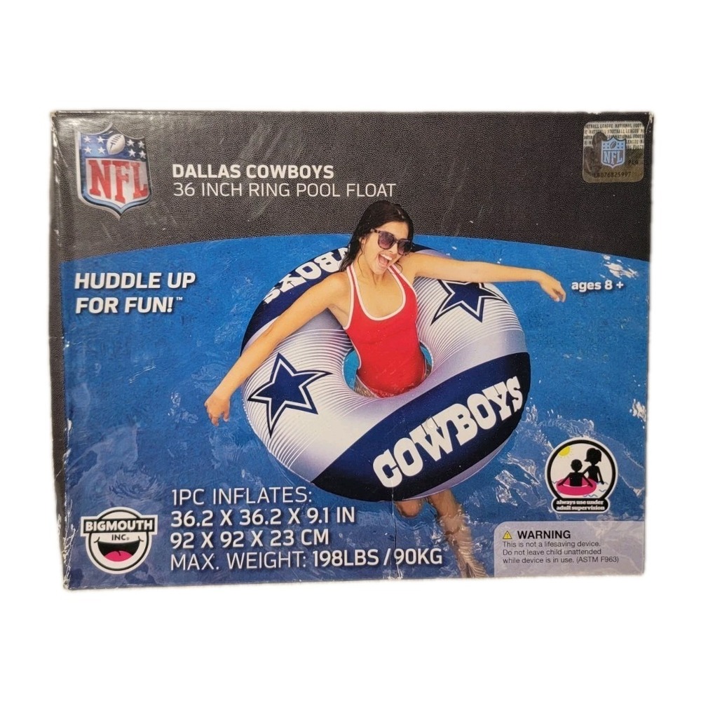 BigMouth NFL Dallas Cowboys 36" Ring Pool Float Inflatable Tube Sealed Tailgate
